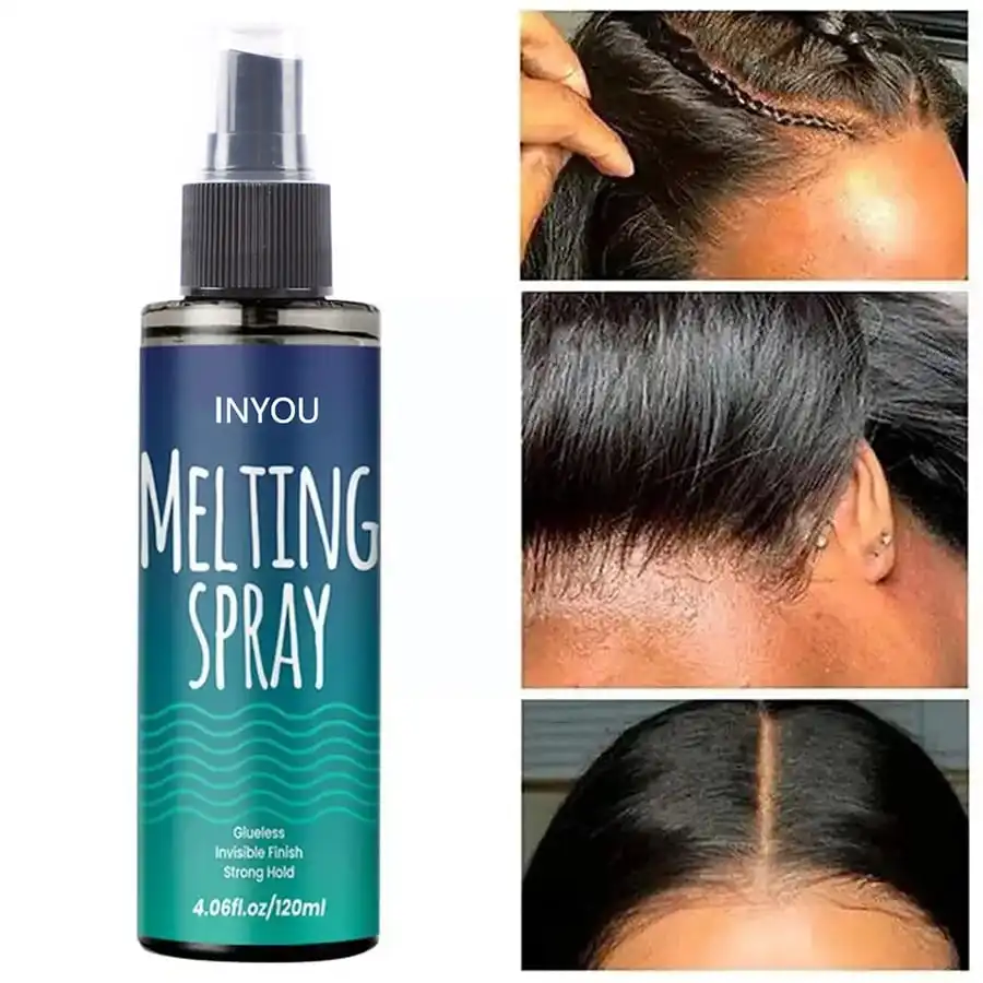 

120ML Lace Melting and Holding Spray Glue-Less Hair Adhesive for Wigs, Strong Natural Finishing Hold with Control