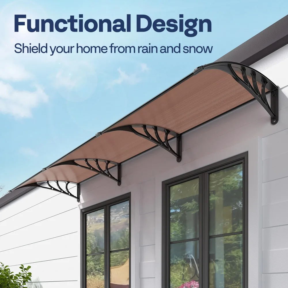 Polycarbonate Window Door Awning Brown 38 Inch x 115 Inch
