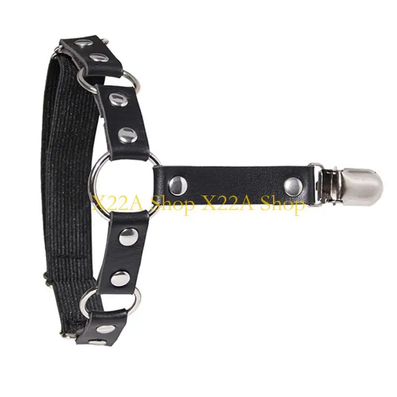 Unique Punk Rock Faux Leather Thigh Garters Belt with Anti-Slip Clips for Women Girls