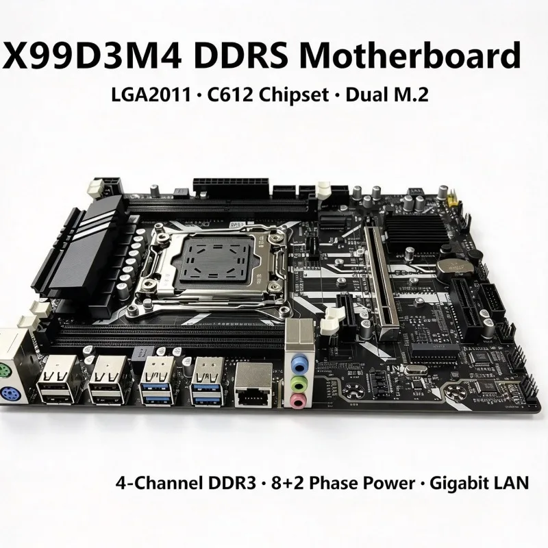 X99D3M4 Desktop Motherboard DDR3 RAM LGA2011-3, E5-2696V3 CPU Combo for Gaming PC and Workstation Assembly