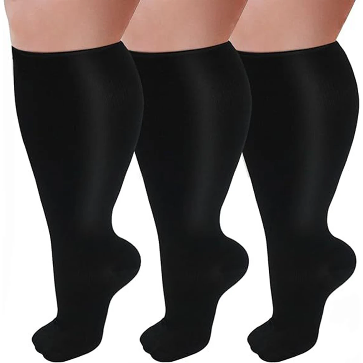 3 Pairs Plus Size Compression Socks Nurse Compression Socks Sport Ladies Lady Women Running