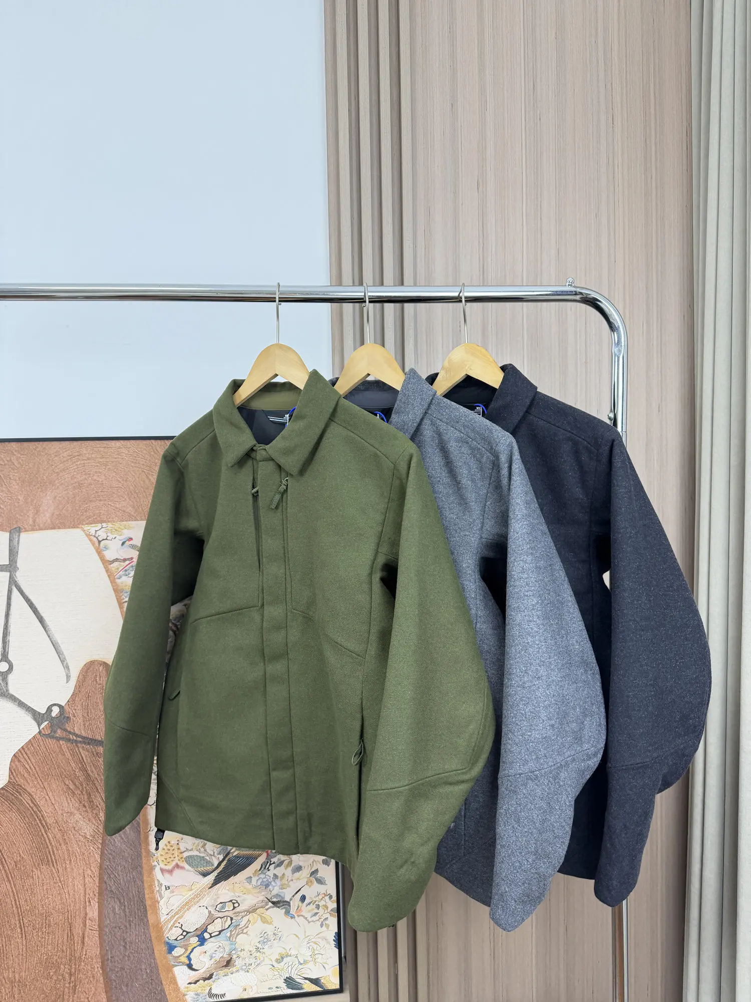 

MenuiCard Busin Commute Wool Blend Fce Lined Casual Jaet Spring Flip Collar Workwear Sle Warm Outdoor Coat