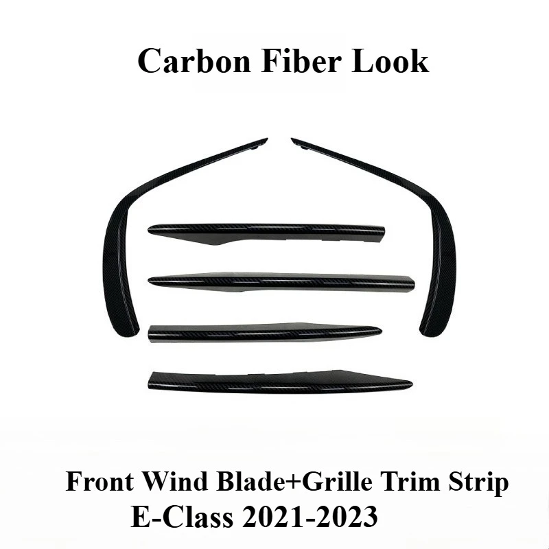 For Mercedes-Benz E-Class W213 C238 2016+ AMG Car Front Lip spoiler Wing Air Duct Blade Grille Decorative Strip BodyKit Exterior - view 6