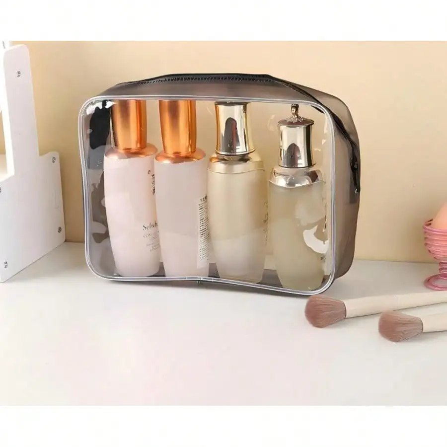 

Прозрачная сумка для туалетных принадлежностей - дорожный органайзер для косметики, герметичный косметический футляр из ПВХ с прочной молнией для авиаперелетов