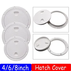 ZMFJH 4 6 8 inch ABS Round Deck Inspection Access Hatch Cover Plastic White Boat Deck Inspection Plate For Boat Yacht Marine
