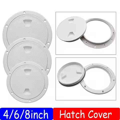 ZMFJH 4 6 8 inch ABS Round Deck Inspection Access Hatch Cover Plastic White Boat Deck Inspection Plate For Boat Yacht Marine
