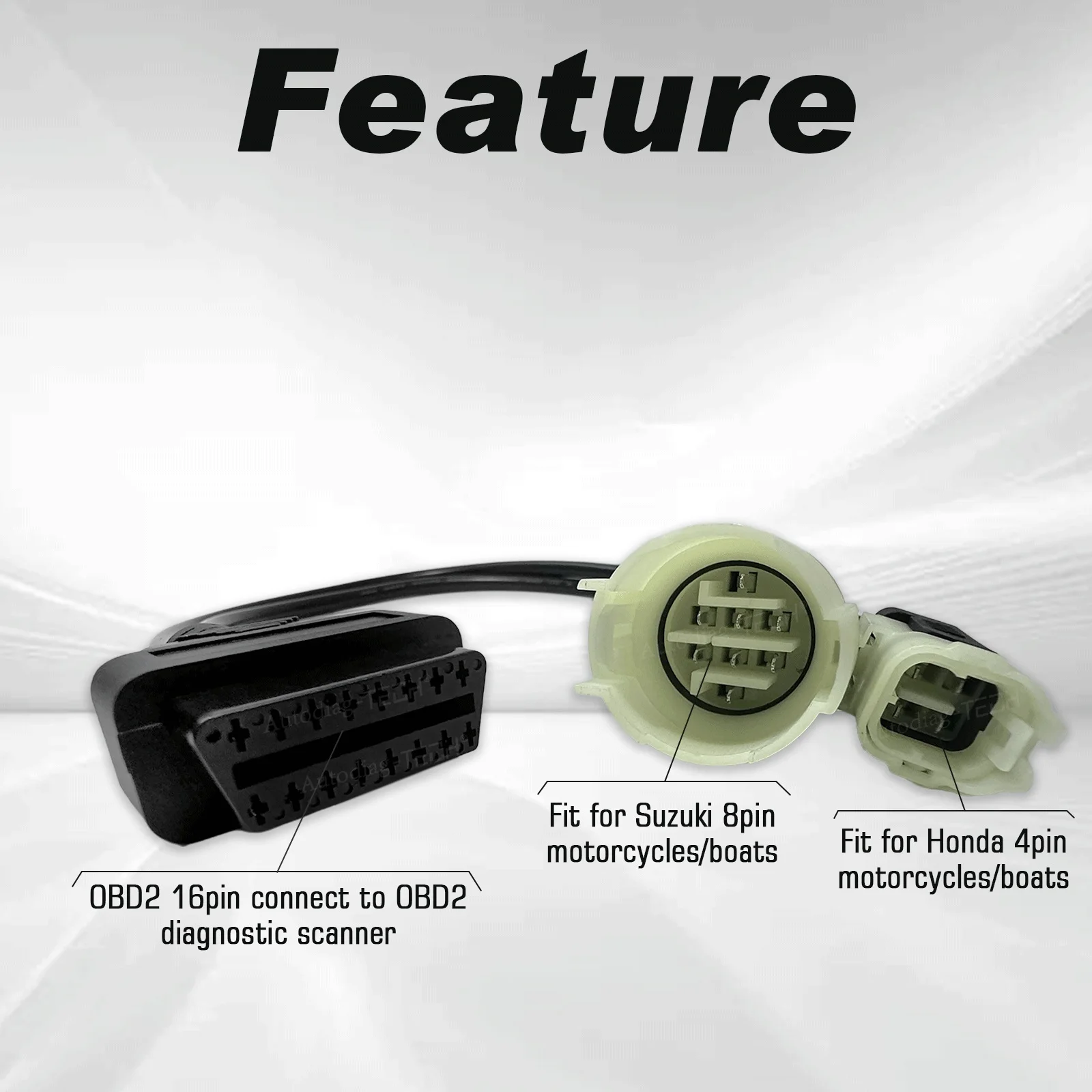 Złącze OBD motocykla do Honda 4-pinowe Suzuki 8-pinowe Adapter diagnostyczny do łodzi zaburtowej DF 100/115/140/150/175/200/225/250/300