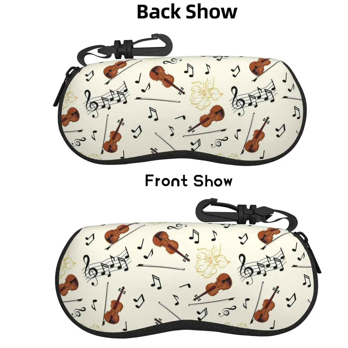 

Чехол для очков со скрипкой и музыкальными нотами, чехол для очков с цветочной оболочкой, портативная коробка для солнцезащитных очков для женщин и мужчин, мягкая сумка для очков