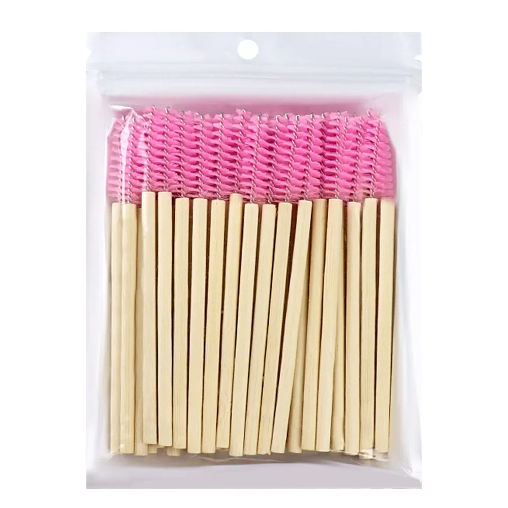 50/100/200pcs Bamboo Lip Brushes Lipstick Gloss Wands Applicator Eyelashes  Extension Brush Kit Makeup Tools Eyelash Accessories