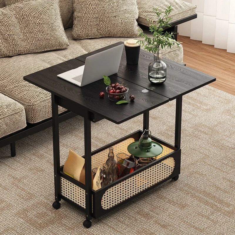 Multifunctional removable sofa side cabinet coffee table small apartment folding trolley folding