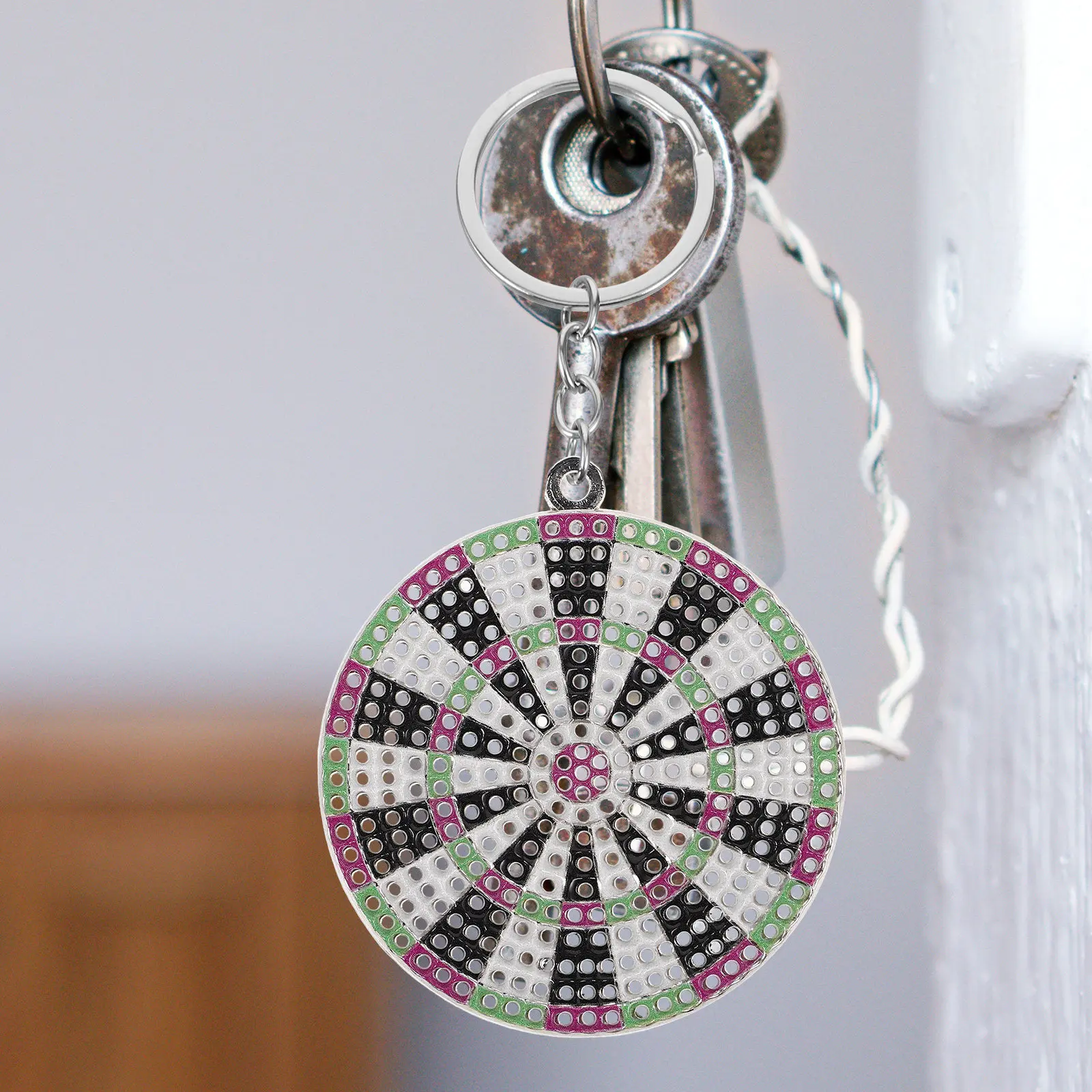 

Double-Sided Zinc Alloy Dartboard Charm Pendant Mini Hanging Decorative Board Accessory for Fashion Statement Gift