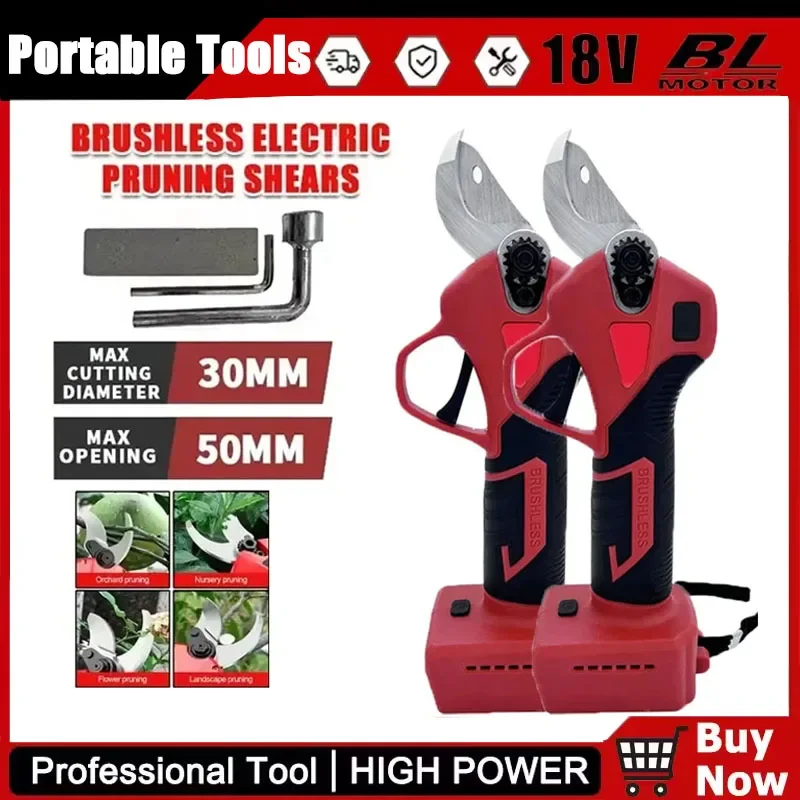 

For Milwaukee Brushless Electric Pruner 4 Gears Cordless Handheld Orchard Shrub Pruning Tree Branches Cutter For 18V Battery