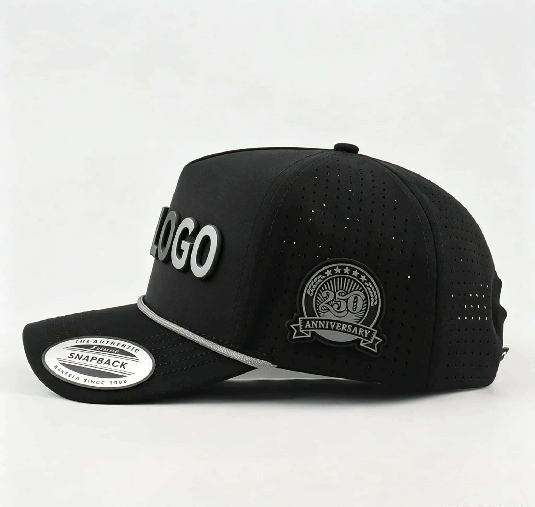 Custom 5 Panel Golf Hat with PVC Rubber Patch Logo Special Edition High-Quality Water-Resistant Performance USA Baseball Cap view 3