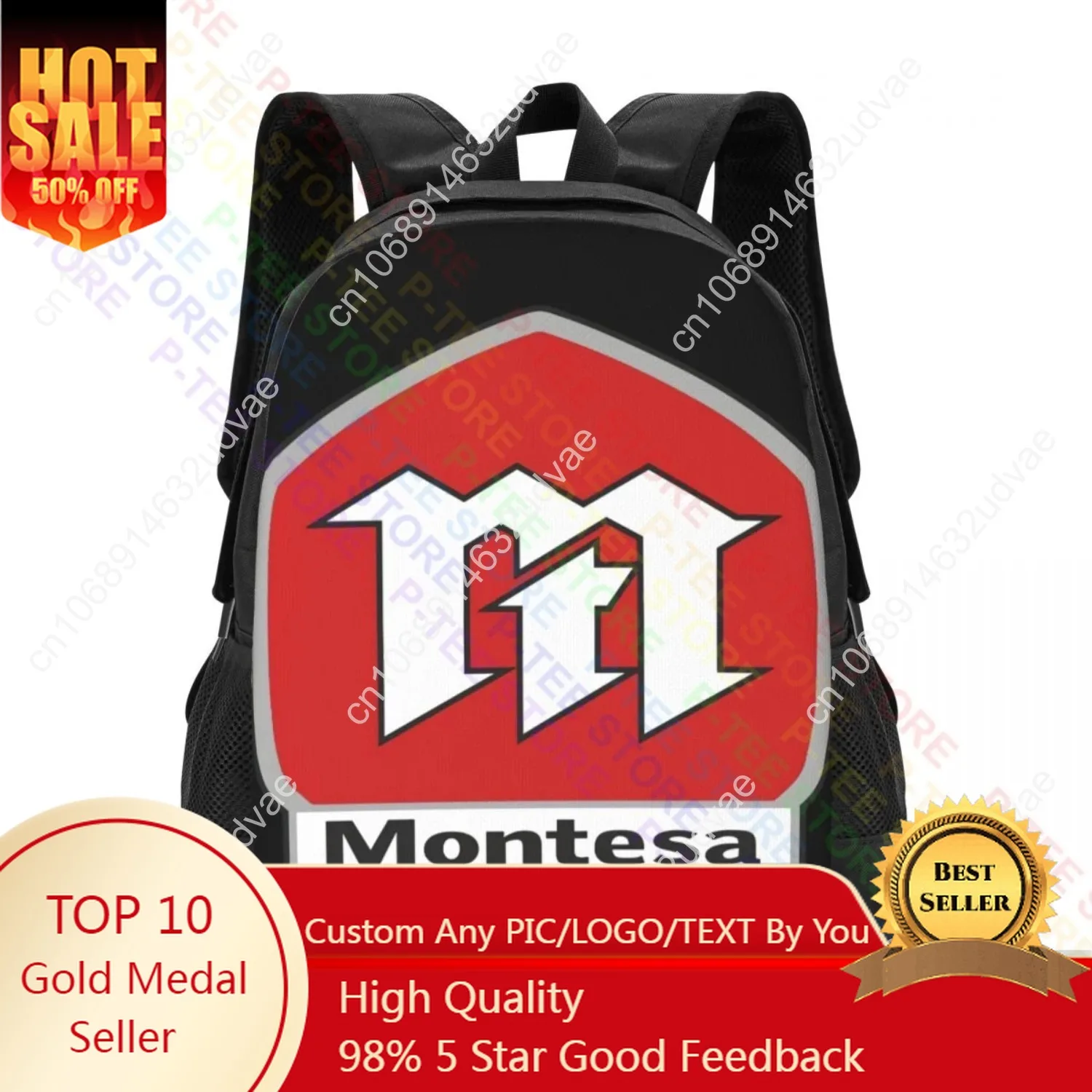 

Montesa-Logo Symbol P-1183Backpack para motocicletas, impresión 3d, Softback, gran capacidad