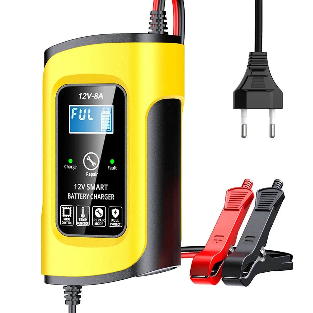 

Smart Car Battery Charger For Motorcycle SUV Truck Multifunctional High Power 12V/8A Pulse Repair Battery Charging Intelligent