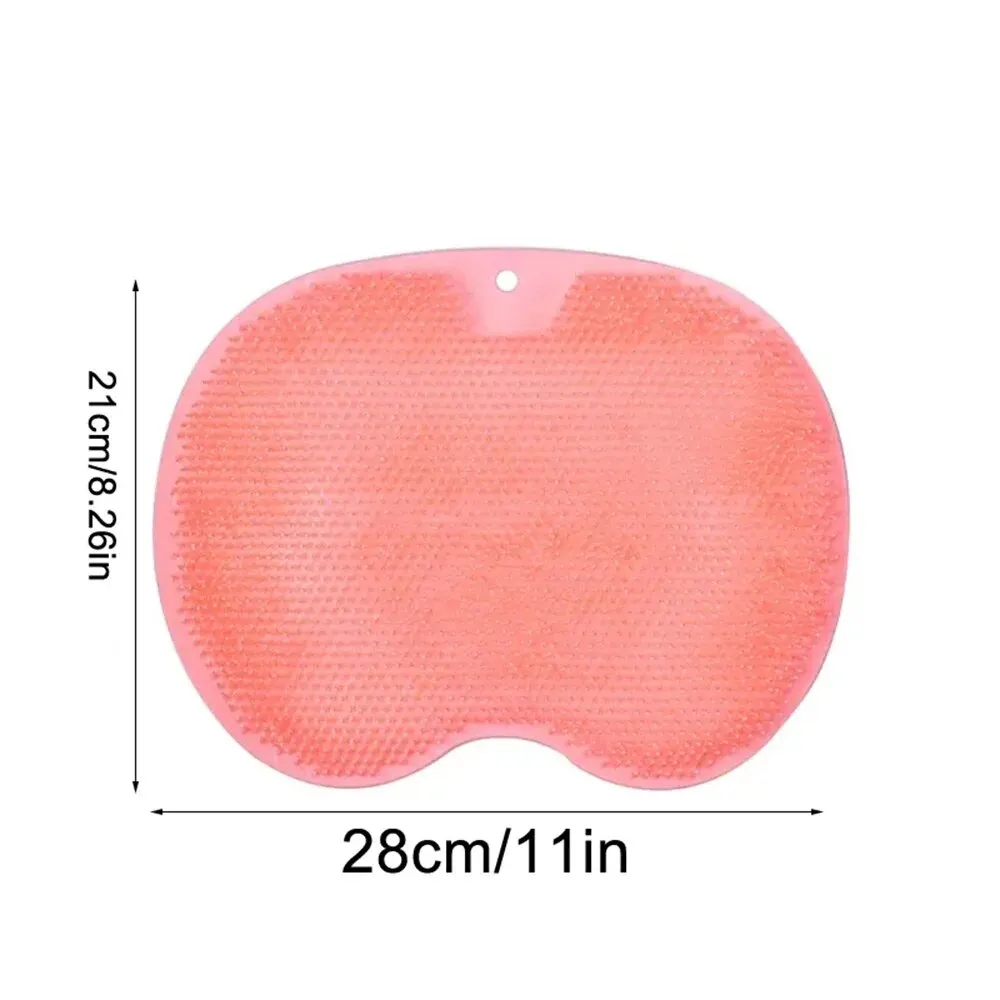 Silicone Rub Back Brush Bathroom Non-slip Wash Foot Pad Massage Shower Mat with Sucker Bath Massage Foot Exfoliating Brush Pad