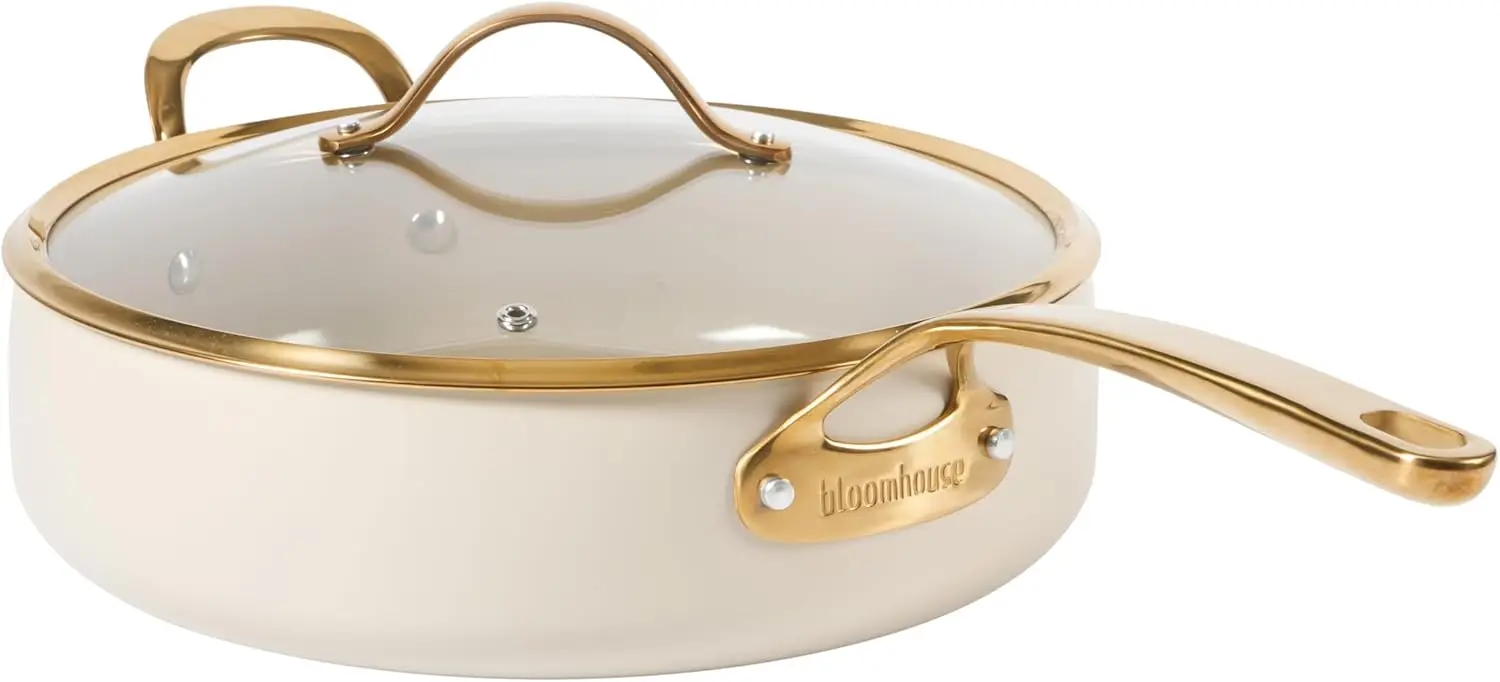 

Oprah's Favorite Things - 6 QT Heavy Duty Aluminum Premium PFA Free Ceramic Nonstick Saute/Deep Frying Pan Skillet with Lid - Al