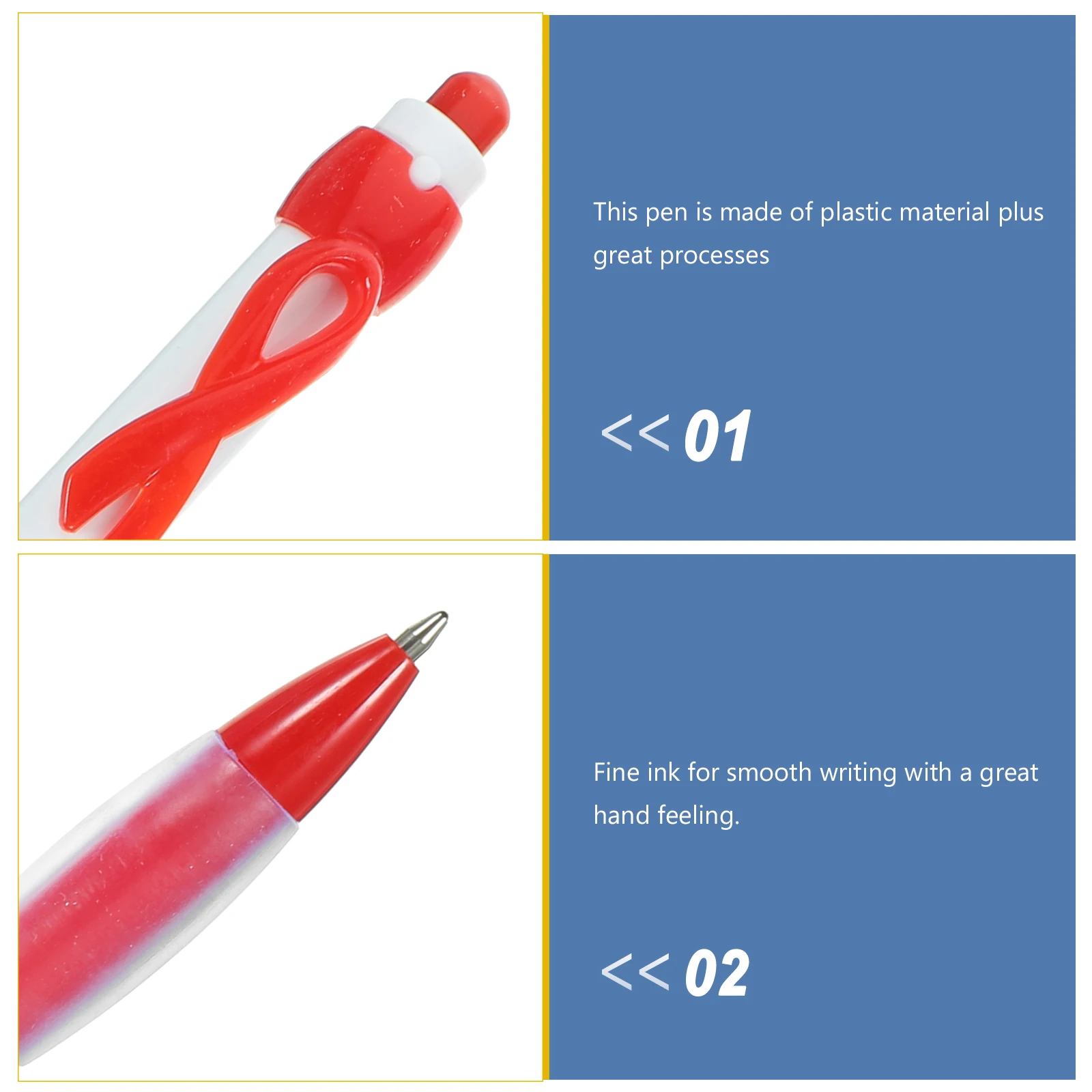 

12 Pcs Ribbon Bow Ballpoint Pens Creative AIDS Promotion Gifts Fine Writing Daily Use Stationery Plastic Portable Writing