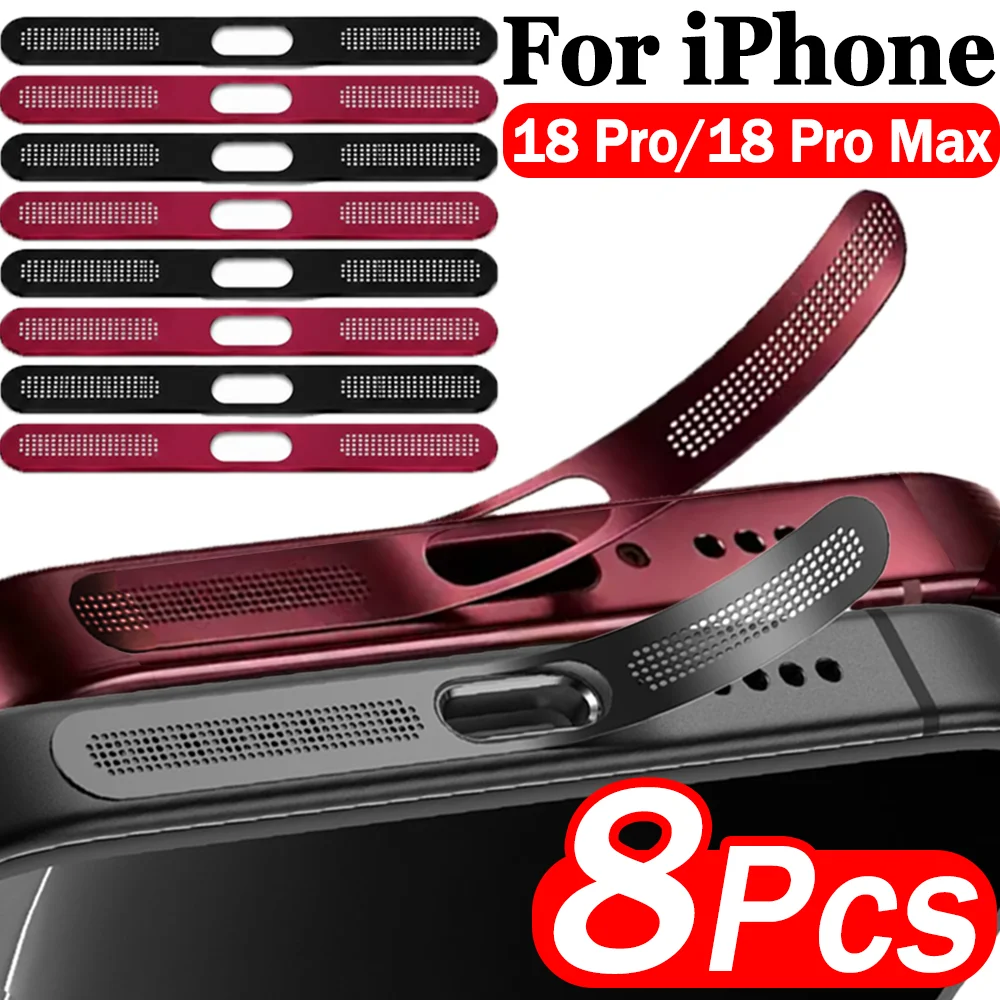 1-8Pcs 18PM Metal Dustproof Speaker Net Sticker for IPhone 18 Pro Max Anti-scratch Mesh Cover Protective Film for IPhone 18Pro