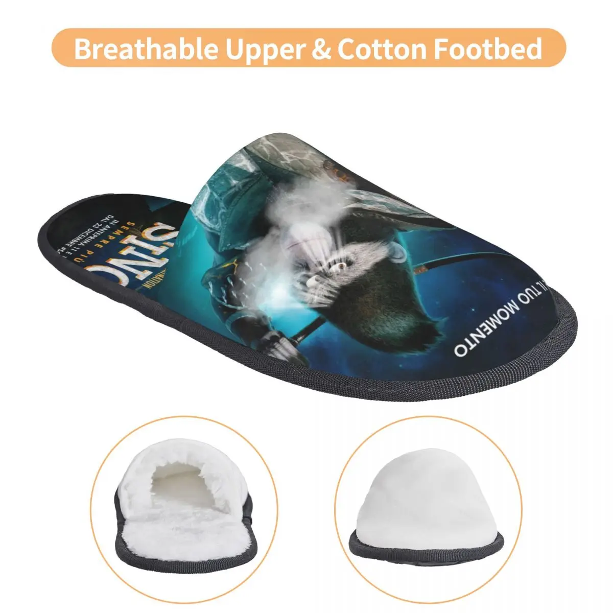 Gorilla Sing 2 Movie Cartoon Furry Slippers Anti-skid Musical Comedy Soft Household Fur Slides Slippers Living Room #3