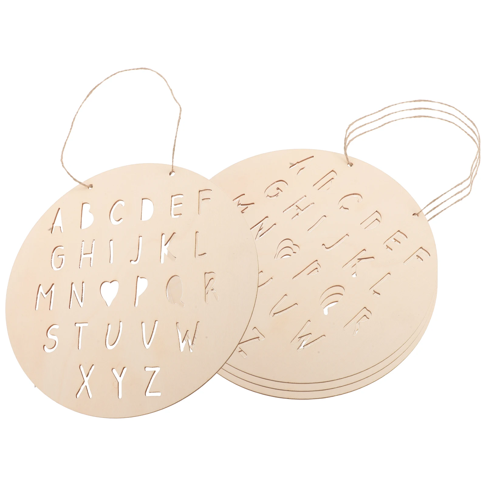 

4 Pcs Letter Wood Chip Wall Decoration Unfinished Wooden Ornaments Decorate Initial Scandinavian Child