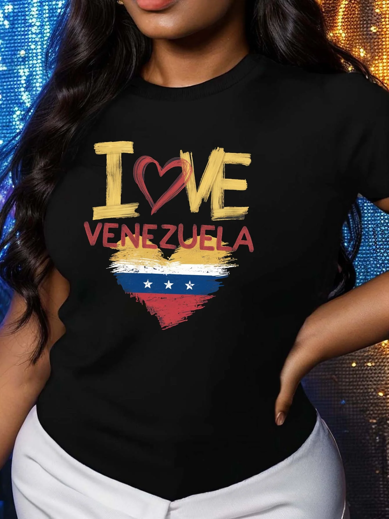 Heart I LOVE VENEZUELA pure cotton women's Tshirt comfort fit