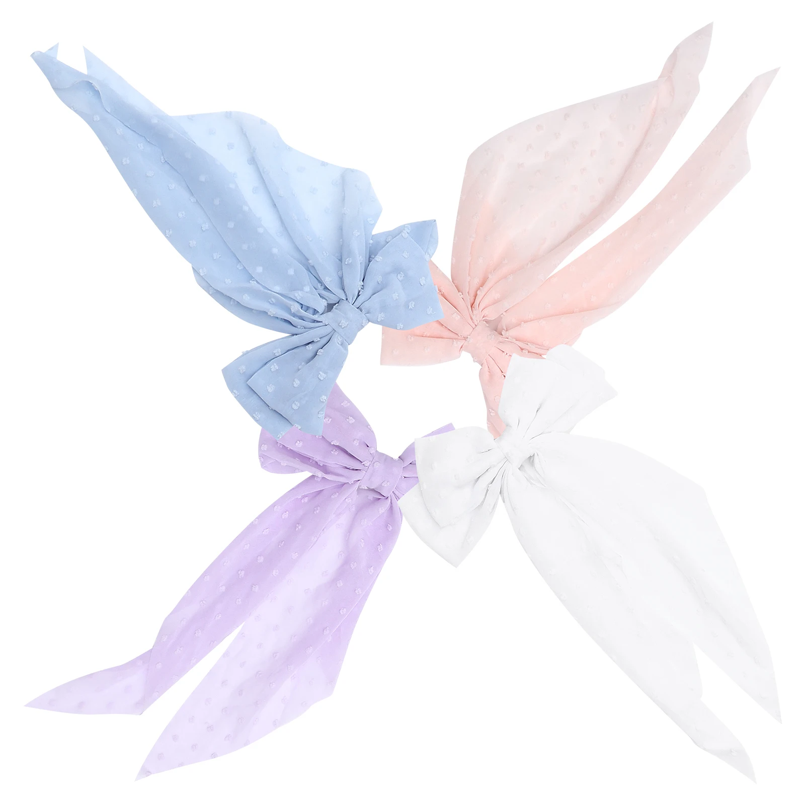 

4pcs Butterfly Bow Hair Clips Long Ribbon Elegant Spring Pink White Purple Blue Accessories Women Teens Hair Ribbons