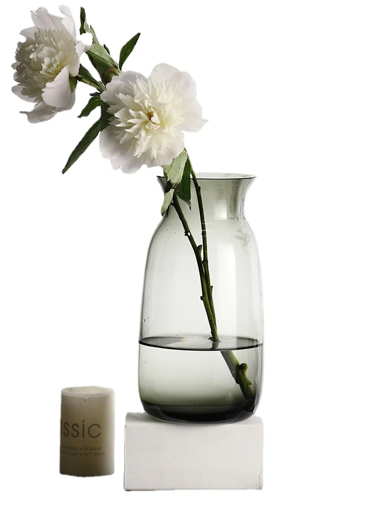 

Light Luxury Hydroponic Glass Vase Simple Drawstring Flower Device Living Room Dining Table Flowers Vase Decoration Ornaments