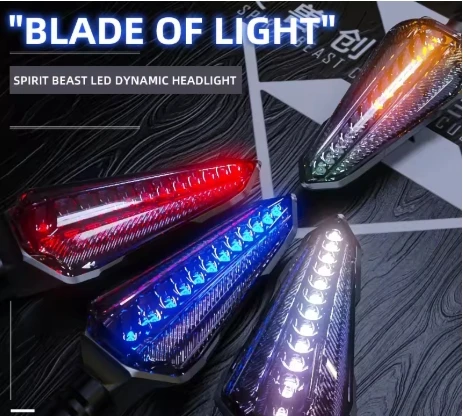 

2pcs L24 Motorcycle Turn Signals Signal Lights Led Water Flowing Daylight Dc 12v Universal Motorbike Accessories