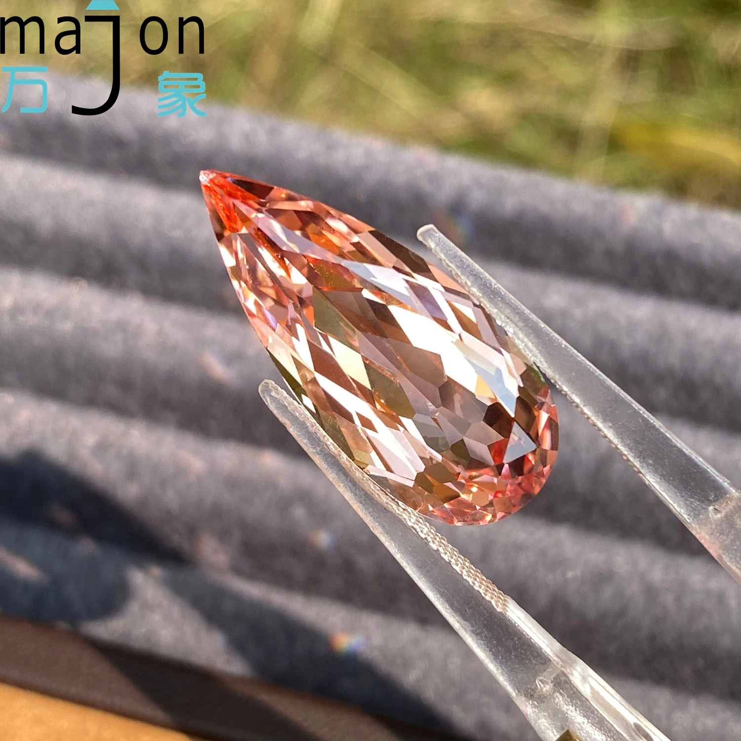 Lab-Grown Sapphire Pink Color Pear Cut Top for DIY Jewelry Making Material Selectable Certificate