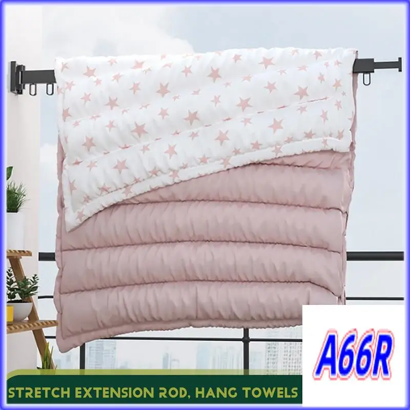 

RR-Folding Clothes Hanger Wall Mount Retractable Cloth Drying Rack Aluminum Laundry Clothesline Space Saving Drying