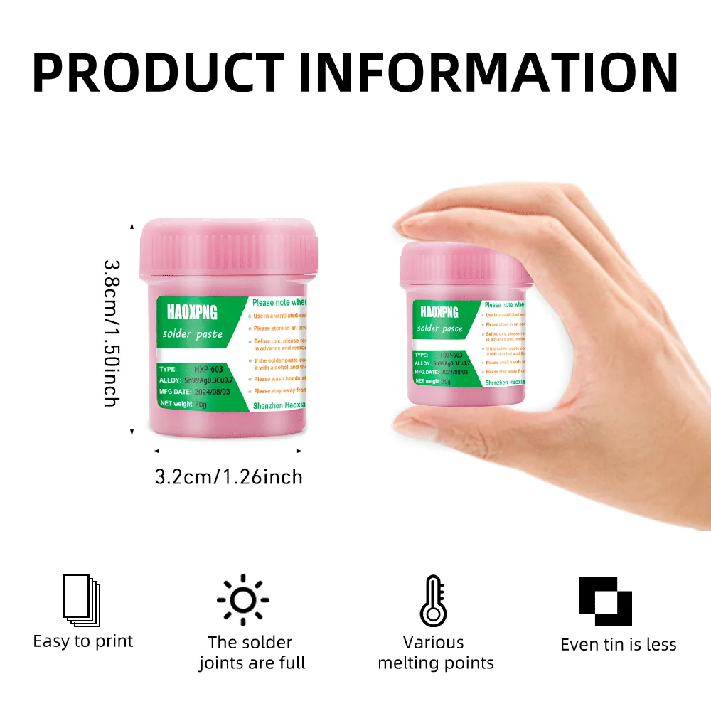 Solder Paste High Temperature Flux For Soldering Led Sn99ag0.3cu0.7  Smd Repair Tin Paste Pcb Ic No-clean Paste