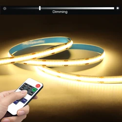 DC5V COB LED Strip Light with Dimmable Remote Control 1/2/3/5M White/Warm White USB LED Tape For Indoor Home Cabinet Decor Light