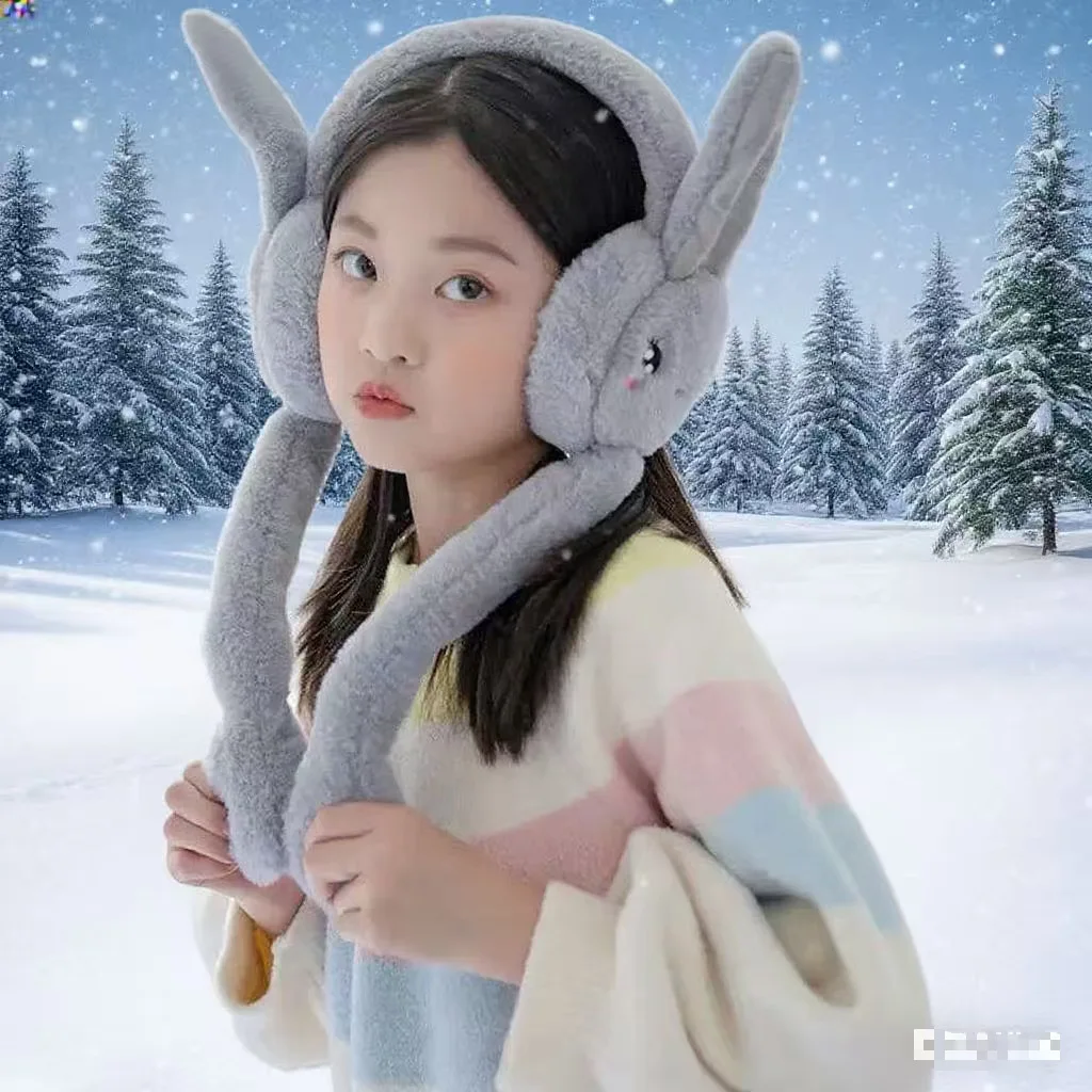 

1/5PCS Children's Fashionable Plush Rabbit Ear Earmuffs Adorable Articulated Ear Earmuffs Winter Warmth Earmuffs Ear Protectors