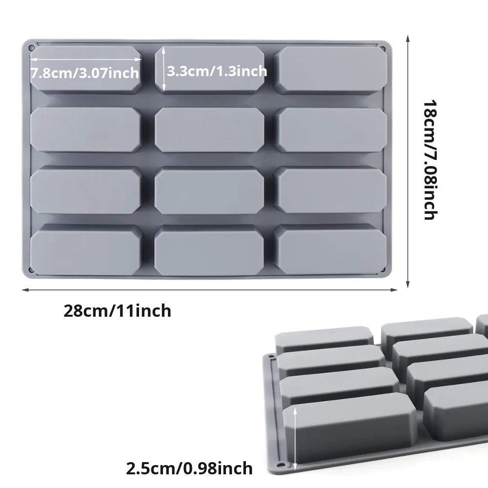 Silicone Rectangular Cake Mold Baking Tool Can Be Used to Make Long Cakes, Fruit Ice, Soap, Chocolate Bars, Jelly, Butter, Candles, Etc