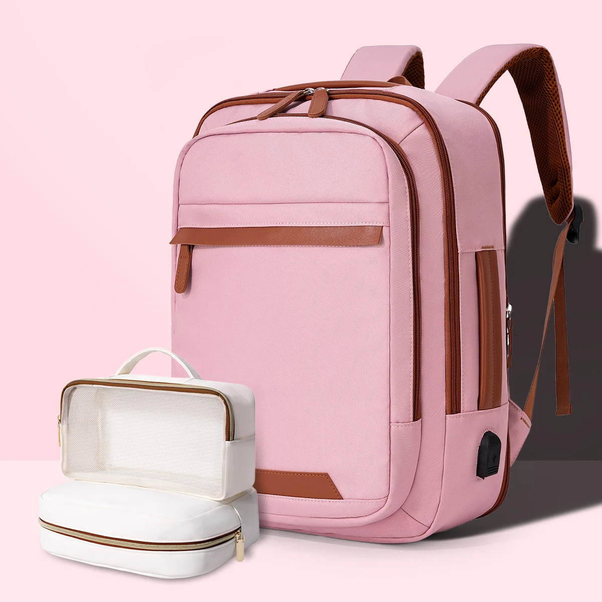 myco Hochwertiger wiederaufladbarer USB-Rucksack für Herren, wasserdichte Tasche, großer Laptop-Rucksack, Unisex, Schultasche, Jugendrucksack 3