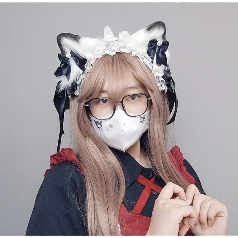 Cat Ear Hairpins Headband Choker Wristband Plush Cat Tail 5 Pcs / Set Cute Lolita Girls Anime Party Cosplay Accessories Sets