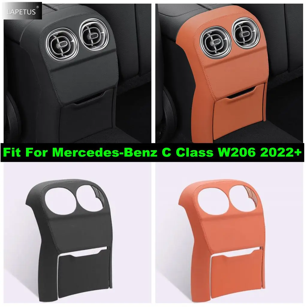 

Rear Armrest Box AC Air Vent Outlet Anti Kick Pads Mat PU Leather Protection Cover Accessories For Benz C Class W206 2022 - 2024