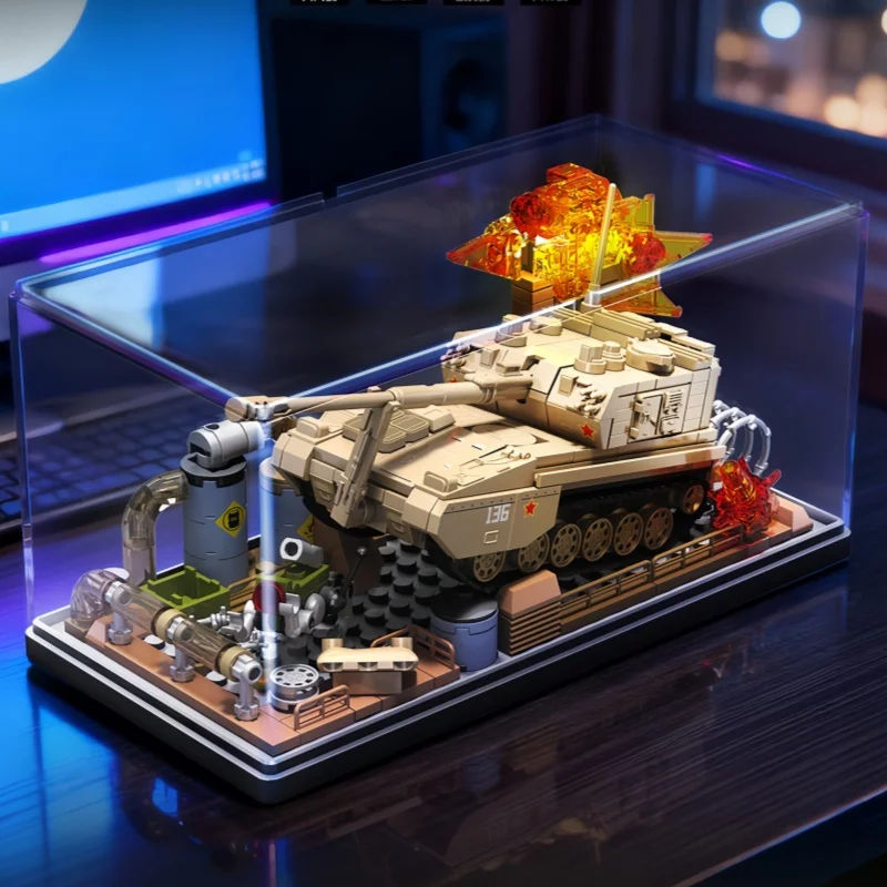 

Sembo Block Plz05 Self Propelled Howitzer Building Blocks Military With Transparent Display Box Scene Gift For Collector