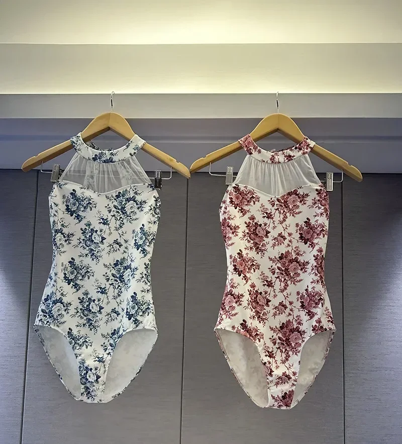 여성용 엘레강스 하이 칼라 요가 점프수트, 발레 댄스 레오타드, 레이디 데일리 연습 발레 댄스 의류