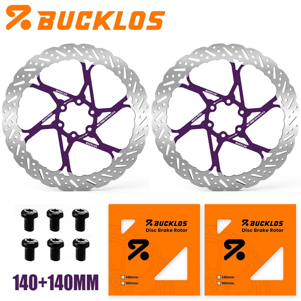 BUCKLOS 2 Stück Fahrrad-Bremsscheiben 160mm 140mm 180mm 203mm Bremsscheiben mit Wärmeableitung Hydraulische Scheibenbremsen Rotor