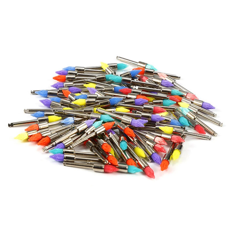 100PCS/Box Dental Polishing Brush Nylon Sharp Head Latch Teeth Polish Prophy Brushes For Contra Angle Machine Dentist Material view 5