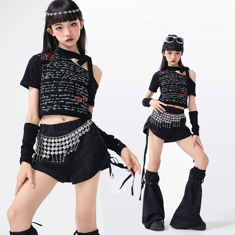 

Summer Children'S Cheerleading Jazz Dance Costume Girls Ballroom Dance Performance Outfit Kids Hip Hop Clothes Kpop Wear SL13288