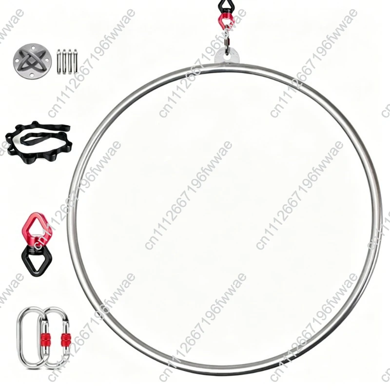 For 360° Rotating Stainless Steel Aerial Hoop, Single Ear No Ear Aerial Yoga Ring for Aerial Dance Circus Acrobatics Stage