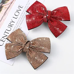 New Shiny Rhinestone Bow Hairpin Hair Accessories Fashion Hair Clips for Women Girls Vintage Barrettes Ponytail Holder Headwear