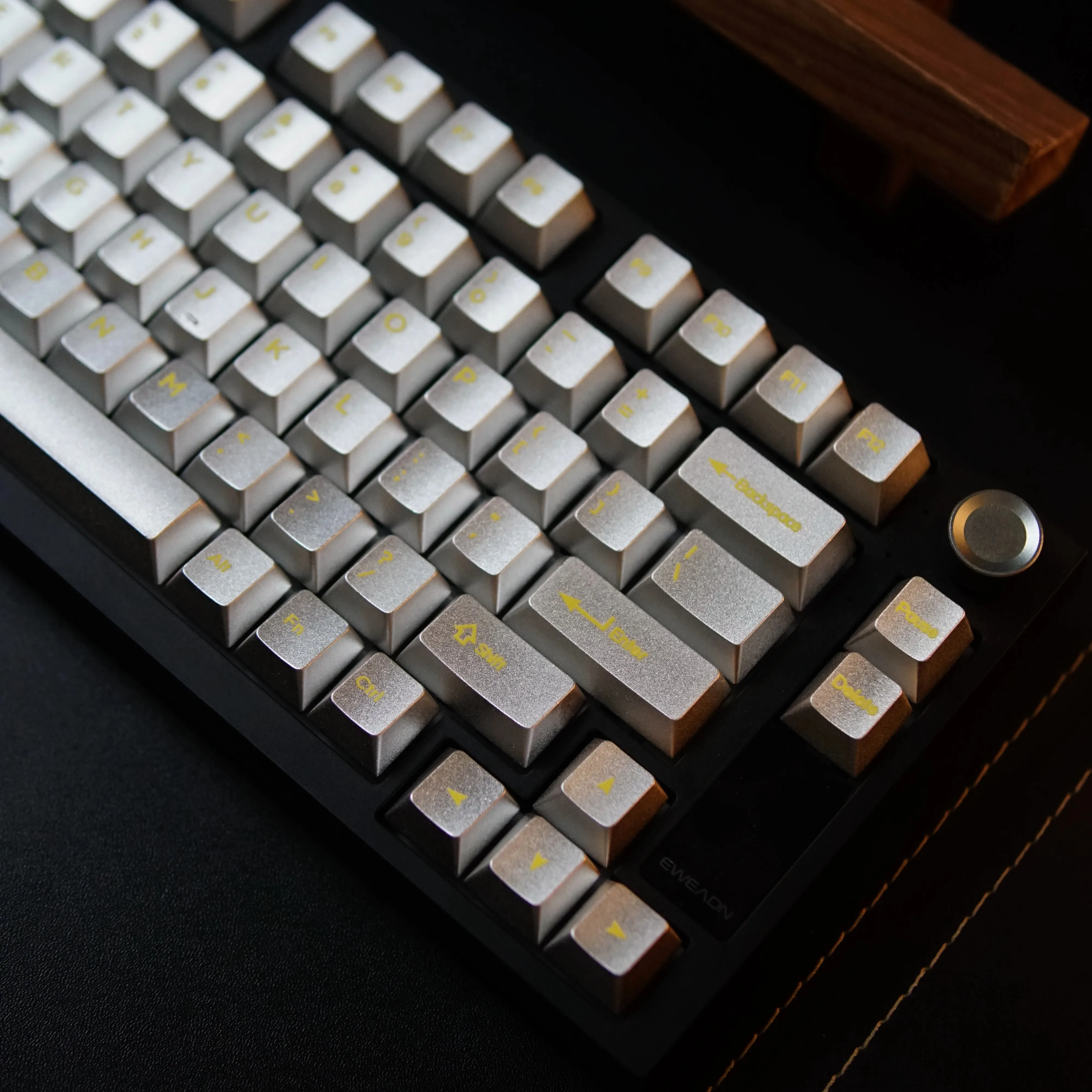 Aluminum Alloy Keycaps Matte Silver Cherry Profile Custom Metal Key Caps Mechanical Keyboard Compatible with Wooting60/ROG