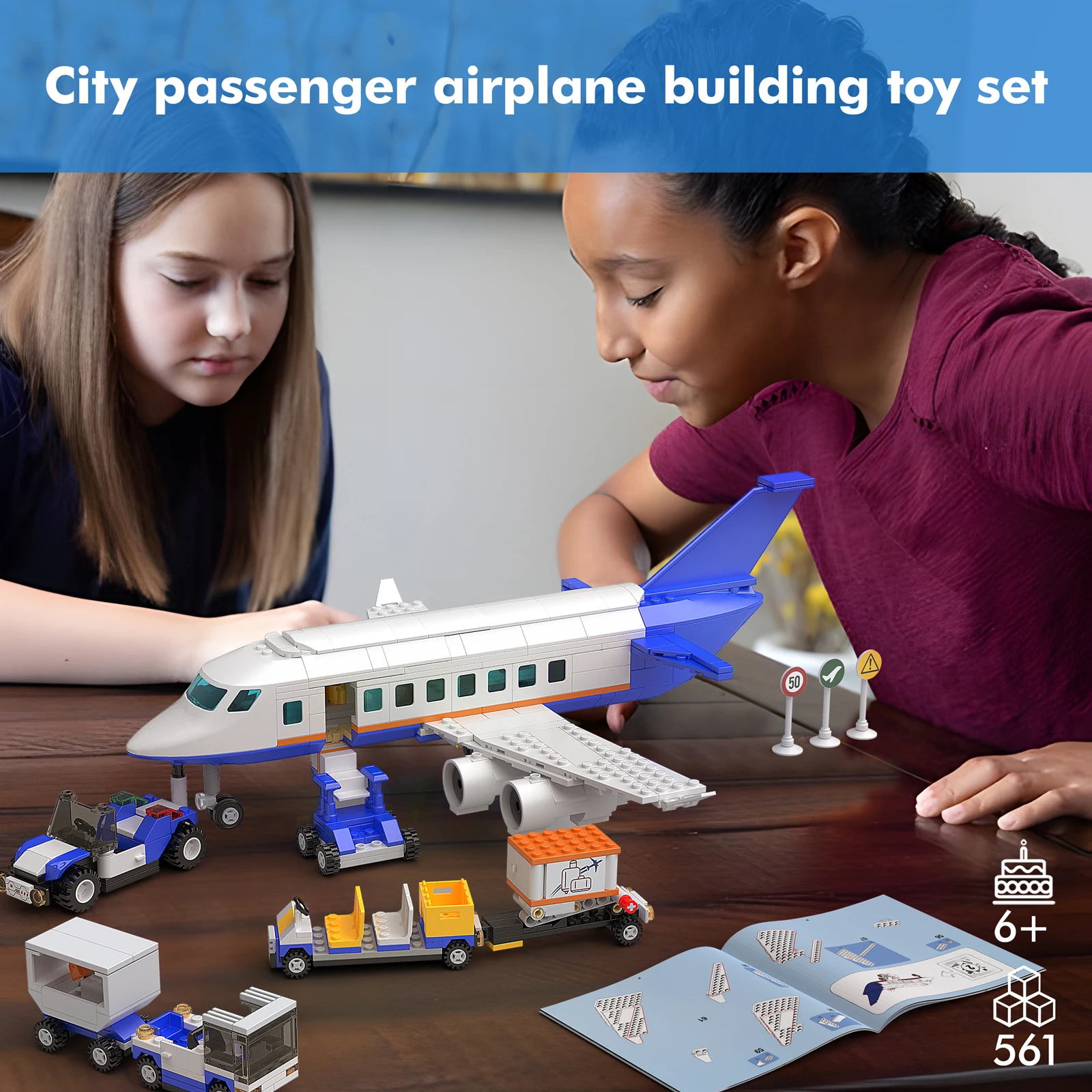 Airliner Commercial Aircraft Building Block Set Multi-functional City Airport Facility Toys Birthday Gifts for Boys and Girls