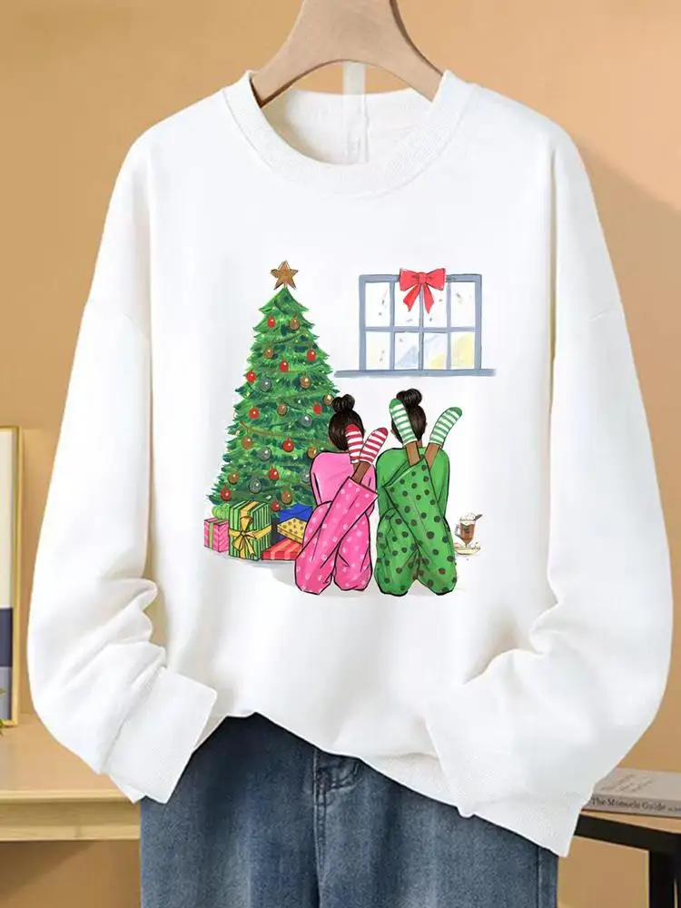 

Lovely Style Cute Pullovers Print Women Fleece Clothing Christmas Spring New Year Fashion Winter Female Graphic Sweatshirts