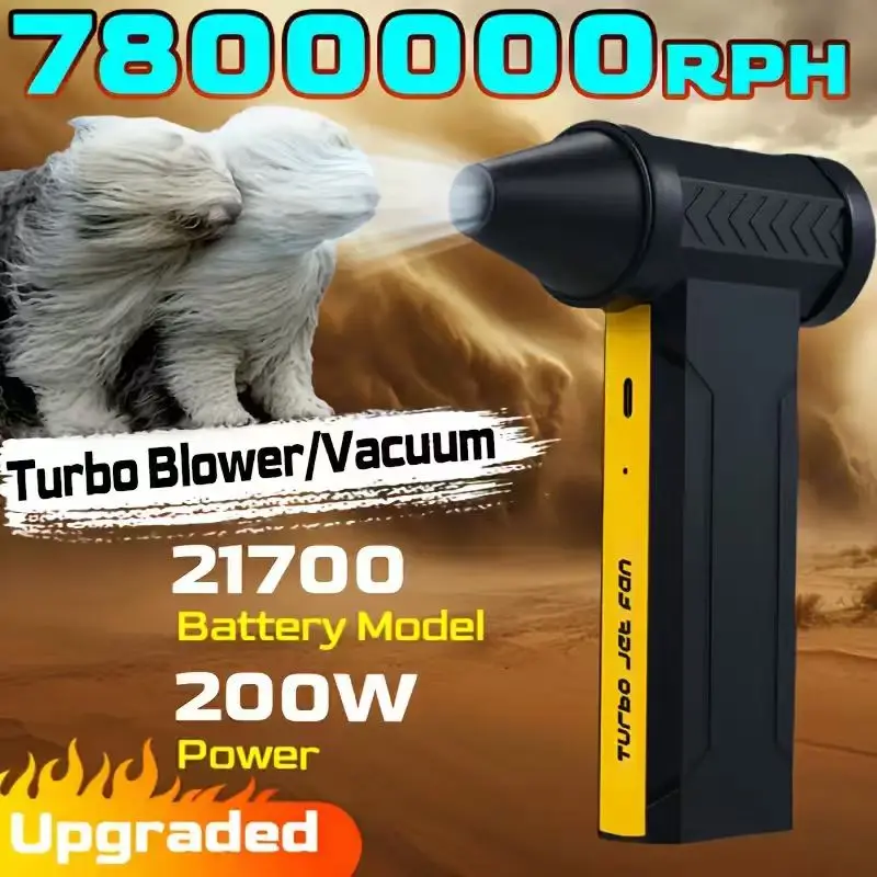 

7800000RPH Air Blower Brushless Motor Electric Turbo Jet Fan High-Speed Violent Fan USB Rechargeable Powerful Dust Blower 60m/s