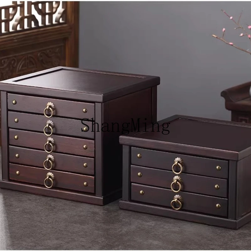 FG solid wood Pu'er tea box multi-layer tea storage box drawer tea storage cabinet